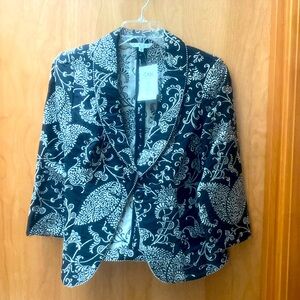 Cabi Eliza Brocade Blazer - nwt- womens 6- black and white